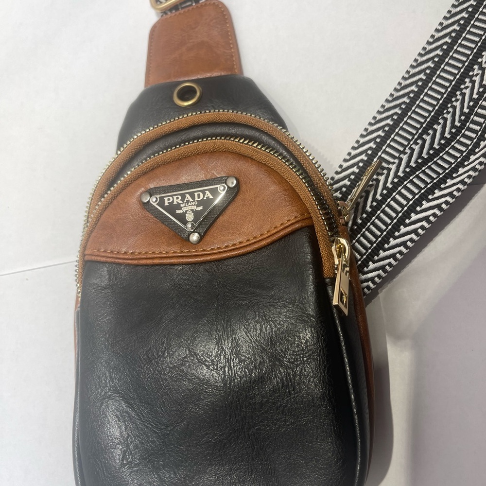 Prada Upcycled Leather Crossbody Bag NWOT Giftable Men and Women - Picture 2 of 7